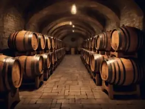 Cognac oak barrels